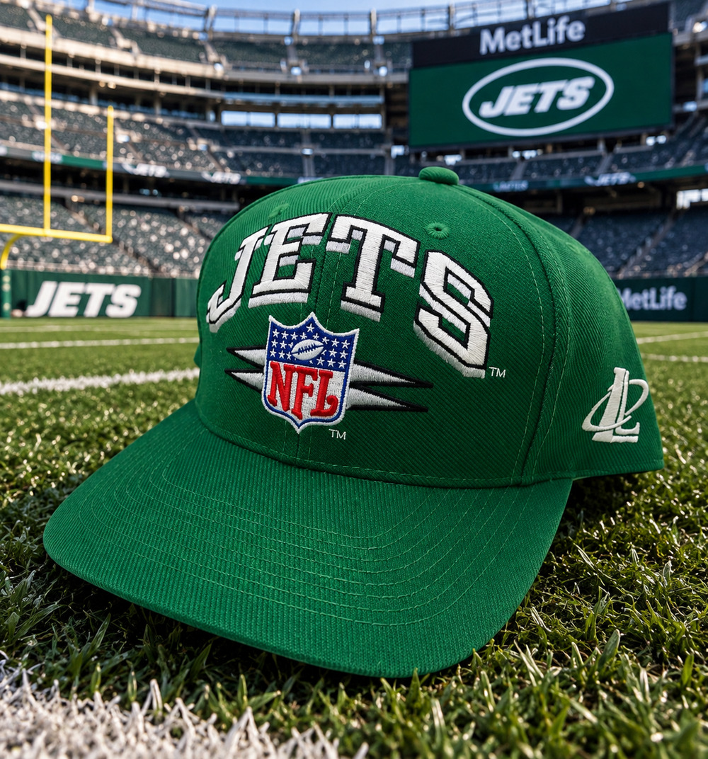 New York Jets Logo Athletic Diamond Cut Snapback Hat NFL Pro Line Vintage 90s